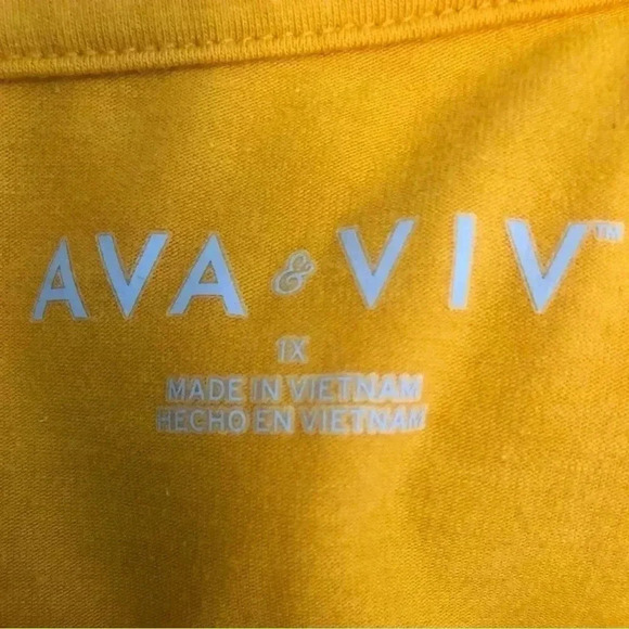Ava & Viv Mustard Shirt 1X - Picture 8 of 11